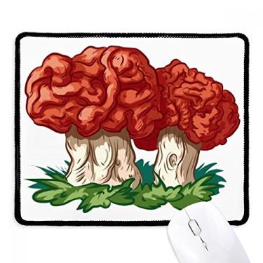 Imagem de Lindo cogumelo vermelho ilustração padrão Mousepad borda costurada tapete de borracha para jogos