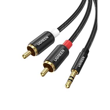 Imagem de UGREEN Cabo de Áudio RCA, 3,5 mm, 1 metro, Vermelho e Branco, para TV, Fone de Ouvido e Sistema de Som, 4 Pinos, Macho-Macho, Trançado, Náilon, 1 Unidade