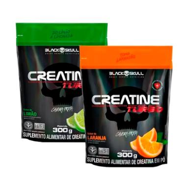 Imagem de Kit 2x Creatine Turbo Refil 300g - Black Skull (Laranja/Limão)