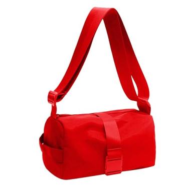 Imagem de Bolsa transversal de tecido moda alto senso fitness bolsa feminina pequena horizontal casual sólida mochila com (vermelho, tamanho único), Vermelho, One Size, Mochilas Tote