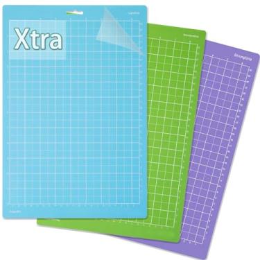 Imagem de LOPASA Tapete de corte para Cricut Joy Xtra, 8,5 x 12 StandardGrip & LightGrip & StrongGrip conjunto de tapetes de corte adesivos Joy Extra acessórios e suprimentos (3 folhas variadas)