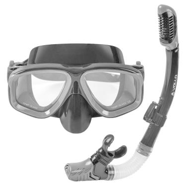 Imagem de Conjunto de Mergulho Adulto Máscara Respirador Snorkel Praia Piscina Lazer Vollo