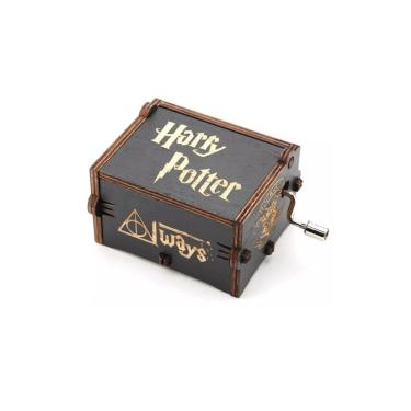 Imagem de Caixa de música Harry Potter preta de madeira com nome gravado
