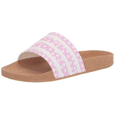 Imagem de adidas Originals Sandália feminina Adilette Slide, Bliss Lilás/Branco/Goma, 6
