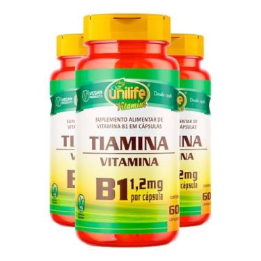 Imagem de Tiamina Unilife - Vitamina do Complexo B - Kit 3 Unidade de 60 Cápsulas