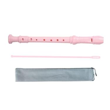 Imagem de Colaxi Gravador soprano, instrumento gravador de música, gravador infantil com haste de limpeza e bolsa de armazenamento, 8 furos para crianças profissionais, ROSA