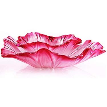 Imagem de Conjunto de cristal tigelas de armazenamento doméstico tigelas de frutas cesta de frutas tigelas de frutas prato lanche girassol rosa cristal vidro balde de frutas * Código do produto: WW-147