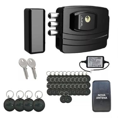 Imagem de KIT FECHADURA ELETRONICA AGL ULTRA CARD PRETA + 30 TAG EXTRAS