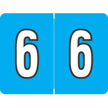 Imagem de Doctor Stuff - File Folder Labels, Number 6, DATAFILE/TAB L8700 Match - AL8700 Series Chart Stickers, Light Blue, 15/16" x 1-1/4", #6, 500/Roll