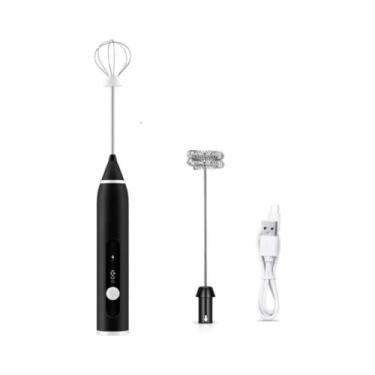 Imagem de Mixer Portátil Recarregável Elétrico 110V e 220V Mini Misturador de Bebidas Mix USB Batedor Fouet 3 Velocidades Aço inoxidável 3 em 1 Bivolt Premium Wanecom