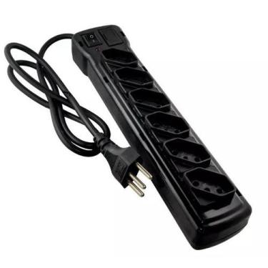 Imagem de Filtro De Linha Fiolux 6 Tomadas Botão Liga/Desliga, Preto