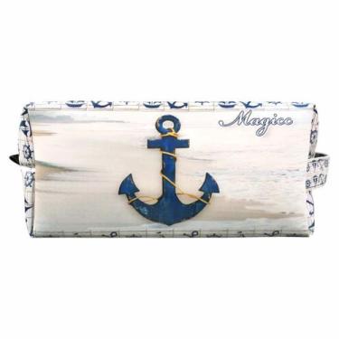 Imagem de Necessaire Praia Feminina Âncora Azul Marinho, Magicc