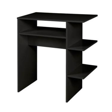Imagem de Suporte Para Bancadas Escrivaninha Apoio Notebook Preto MDF - Moveis C