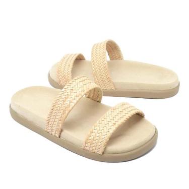 Imagem de Sandália Tamanco Feminina Papete  Flatform - Beanna Fashion, Bege, 37