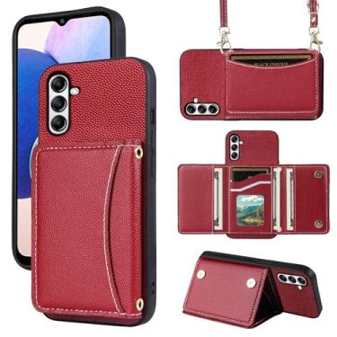 Imagem de Furill Capa de telefone para Samsung Galaxy S23 FE 5G capa carteira com alça de ombro transversal e porta-cartão de crédito de couro bolso fino flip bolsa suporte acessórios de celular S 23 EF S23FE