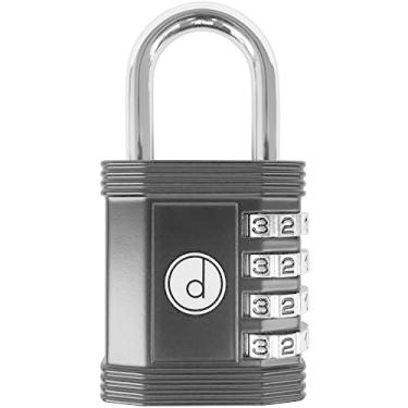 Imagem de (Black) - Padlock - 4 Digit Combination Lock for Gym, Sports, School & Employee Locker, Outdoor, Fence, Hasp and Storage - All Weather Metal & Steel - Easy to Set Your Own Keyless Resettable Combo - Black