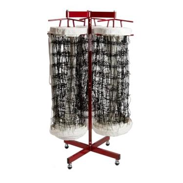 Imagem de Tandem Sport Rack de armazenamento de rede tripla vermelha (comporta até 3 redes de voleibol