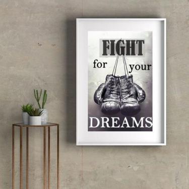 Imagem de Quadro Frase Motivacional Boxe - 60x48cm - Quadros On-line, Madeira br