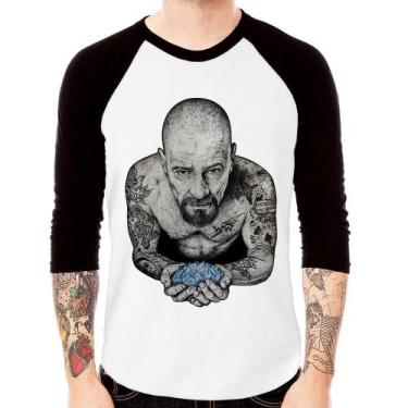 Imagem de Camiseta Raglan Walter White Tattoo Heisenberg Manga 3/4 - Foca na Mod