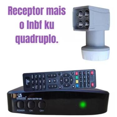 Imagem de Receptor Satélite Nova Parabólica + lnbf Ku Quadruplo. - Pasmeyt