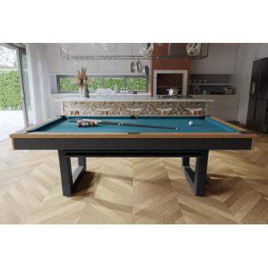 Imagem de Mesa de Sinuca/Bilhar com Tampo de Jantar - 2,34x1,34 - Nelson Bilhare