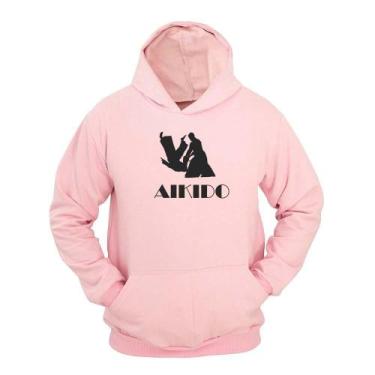 Imagem de Moletom Masculino Canguru Ragor Estampa Aikidô Moderno, Rosa, M