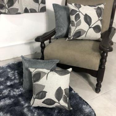 Imagem de Combo Cortina Sala Estampada 2,00x1,70m + 4 Almofadas Cheias - Angel D