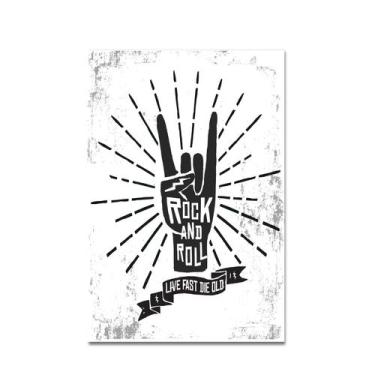 Imagem de Placa Decorativa MDF Rock And Roll 30x40 - Quartinhos