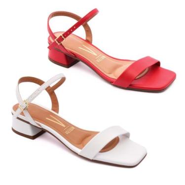 Imagem de Kit 2 Sandália Vizzano Feminina Salto Bloco Baixo Original, 35, Femini