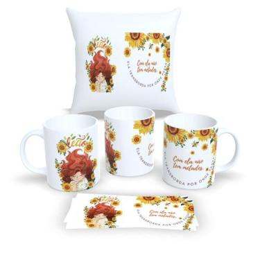 Imagem de Kit Com Almofada 30x30cm e Caneca de Porcelana Signos Leão - Estampa S