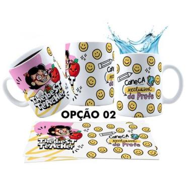 Imagem de Caneca 325ml Dia dos professores Inglês The best teacher - LARANJA E M