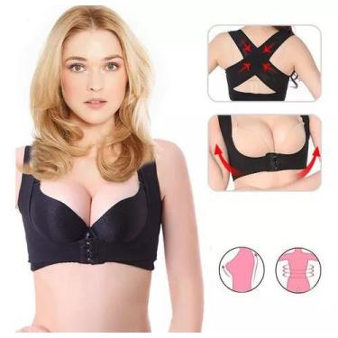 Imagem de Colete Sutiã Levanta Seios Corretor Postura Feminino - MHR, Preto, GG