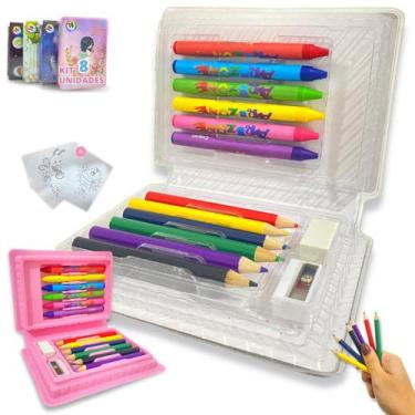 Imagem de Maleta De Pintura Infantil Estojo 18 Peças Atacado Kit 8 Un - Europio,