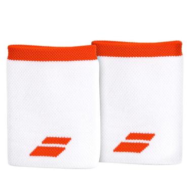 Imagem de Munhequeira Babolat Logo Jumbo Longa com 02 Unidades Branca e Vermelha