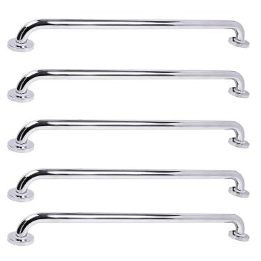 Imagem de Barra de Apoio 70cm Inox Kit 5 Unidades Acessibilidade Idoso Criança Gestante Banheiro Box Suporte Deficiente Corrimao Escada Segurança