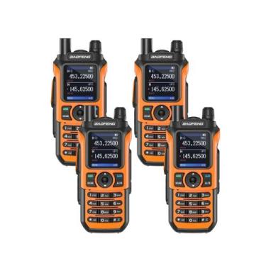 Imagem de Kit 4 Rádios Baofeng UV21 Tri Band Walkie Talk à Prova d'água Display 