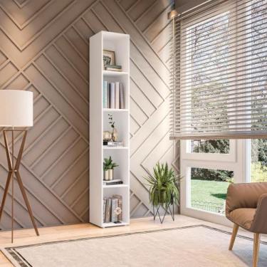 Imagem de Estante Livreiro Modular Alcídes 30 cm com 5 Nichos - Branco - DRD Móv