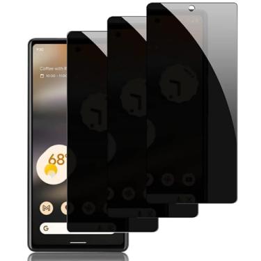 Imagem de DYNASCO Pacote com 3 protetores de tela de privacidade para Google Pixel 3A, dureza 9H, tela inteira, antirarranhões, antiespião, película de vidro temperado para Google Pixel 3A - antiimpressões