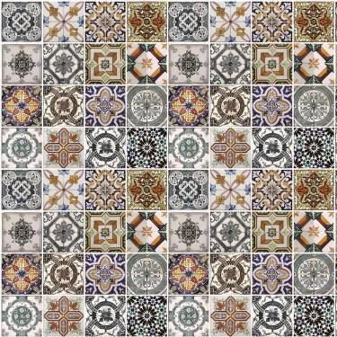 Imagem de Papel De Parede Azulejo Tons Marrom Adesivo Cozinha Banheiro