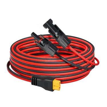 Imagem de TMH Cabo de extensão de carga solar para XT60 10AWG - 25 pés, conector solar para cabo adaptador XT60, isolamento de PVC para painel solar, estação de energia portátil, gerador solar (pacote com 1)