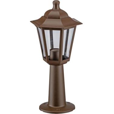 Imagem de Poste Balizador para Jardim Colonial Marrom 18x44cm Dital Luminária de Chão Linha Grega