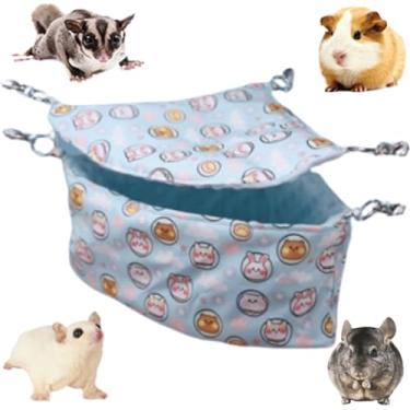 Imagem de Sugar Glider Hammock Sleeping Nest House Bed Winter Warm for Cage Corner for Rat Parrot Ferret Squirrel Small Pet Cage Accessories (azul, pequeno)