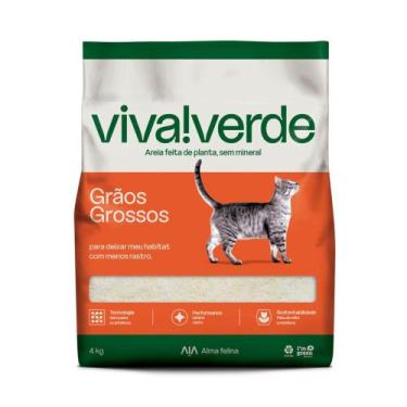 Imagem de Areia Higiênica Viva Verde Grãos Grossos para Gatos 4kg - Petfive
