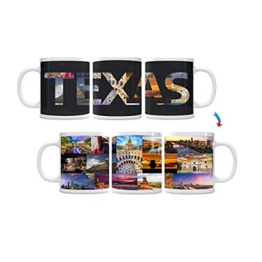 Imagem de Sunkiss Unlimited Mudança de cor! State Landscapes ThermoH Exray Caneca de café de cerâmica (Estado do Texas)