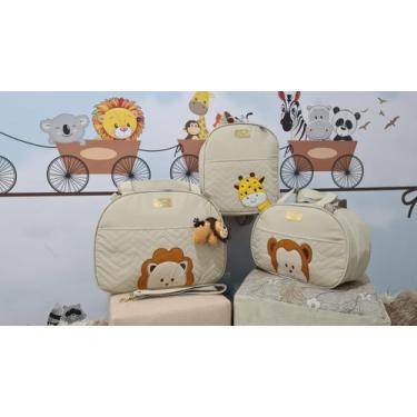 Imagem de kit Bolsa Maternidade safari - Mk baby, bege