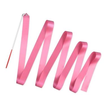 Imagem de DS. DISTINCTIVE STYLE Fitas de dança com varinhas de 4 metros de comprimento fita de ginástica rítmica streamamer de dança para crianças Baton Twirling (rosa)