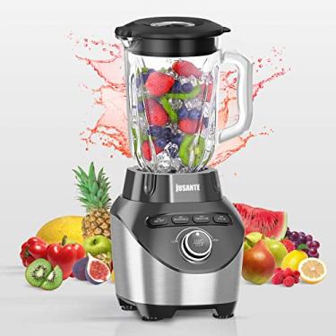 Imagem de JUSANTE Liquidificador, Liquidificador De Bancada Para Smoothies Com Jarra De Vidro De 64 Oz, Liquidificador De Alta Velocidade De 1200 Watts, Triturador De Gelo Para Shakes E Bebidas Congeladas (P