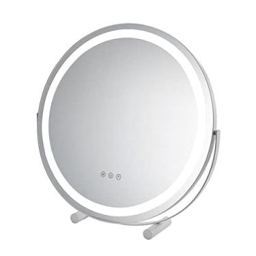 Imagem de TLTDSMY Espelho de maquiagem espelho de maquiagem com luz LED USB flexível penteadeira redonda espelho portátil para decoração de quarto