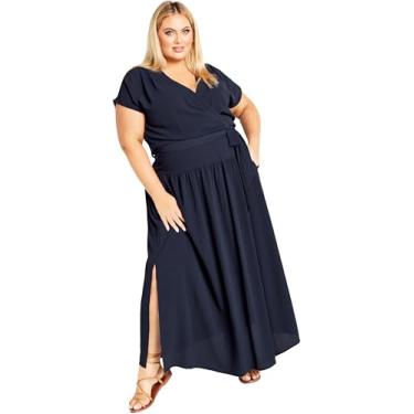 Imagem de AVENUE Vestido feminino plus size Havana Maxi Pl, Azul marino, 48