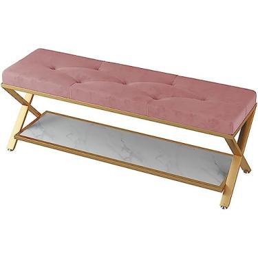 Imagem de Banco De Sapatos Banco De Entrada Banco De Entrada Para Corredor Porta Da Frente, Entrada, Sala De Estar, Mudroom, Estrutura De Ferro, Blue, 80cm